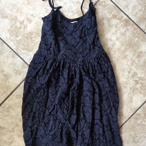 Elegant Navy Lace Dress